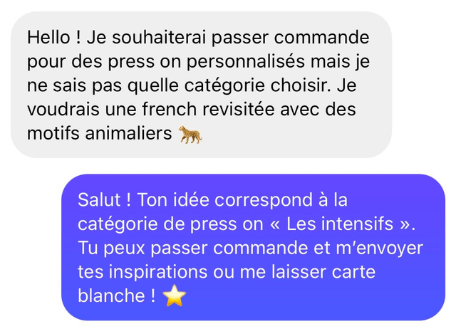 Press on personnalisés